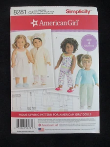 Simplicity 8281 for 18" American Girl Doll Clothes Sewing Pattern ~ Uncut (2) - Picture 1 of 2
