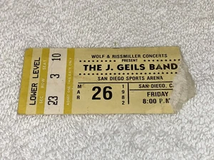 U2 THE J GEILS BAND VINTAGE 1982 BOLETO CONCIERTO Peter Wolf BONO U 2 Ephemera EE. UU. - Imagen 1 de 9