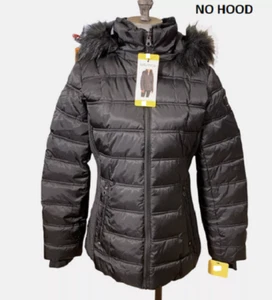 NAUTICA WOMEN'S Jacket Quilted Puffer Coat Faux Fur(BLACK XXL)NWT - Picture 1 of 3