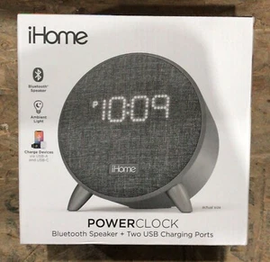 iHome Power Clock Alarm Bluetooth Speaker+2 USB Charging Ports, Ambient Light(A2 - Picture 1 of 5