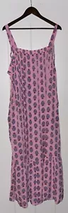 NEW Old Navy Pink Square Neck Tie-Back Cutout Floral Maxi Swing Size 3X Dress - Picture 1 of 10