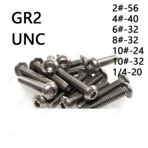 Titanium GR2 Torx Button Head Torx Screws Bolts 2# 4# 6# 8# 10# 1/4 - Picture 1 of 12