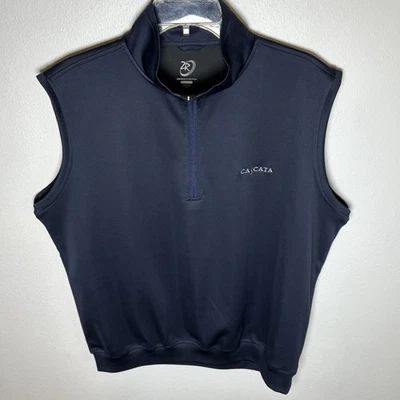 Zero Restriction Tour Series 1/4 Zip Performance Golf Vest Navy Men’s M Cascata - Image 1 of 4