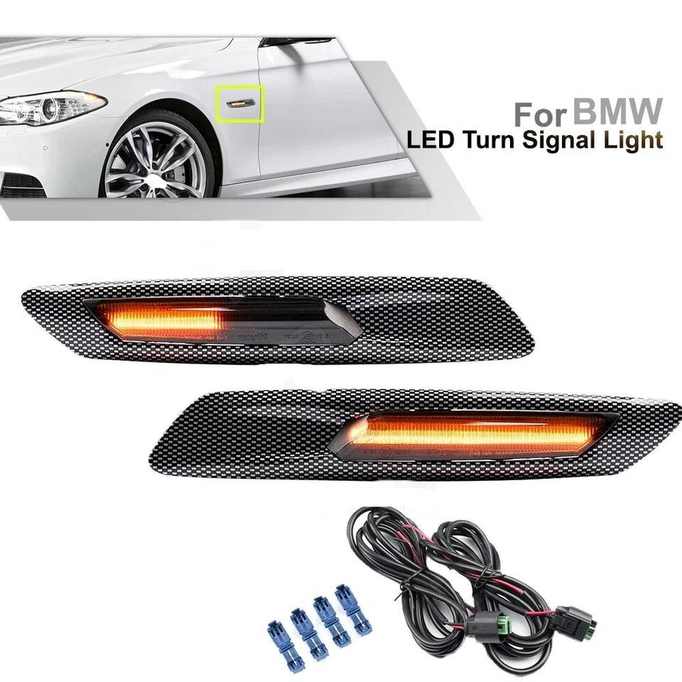 2x LED Dynamic Side Marker Fender Turn Signal Light LCI For BMW 5-Series F10/F11 - Image 1 of 4
