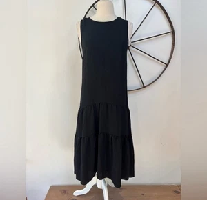 Nicole Miller solid black midi length dress XS - Picture 1 of 6