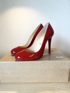 Christian Louboutin FIFILLE 100 PATENT Red High Heel Pumps EU Size 36 NEW Japan - Picture 1 of 4