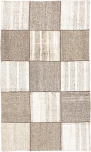 Traditional Vintage Hand Woven Carpet 3'10" x 6'6" Cotton Kilim Area Rug - Picture 1 of 4