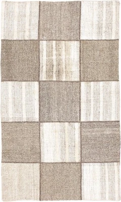 Traditional Vintage Hand Woven Carpet 3'10" x 6'6" Cotton Kilim Area Rug - Image 1 of 4