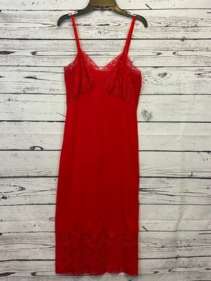 Женское платье-слип Van Raalte красное кружевная отделка размер 32 среднее - Изображение 1 из 4