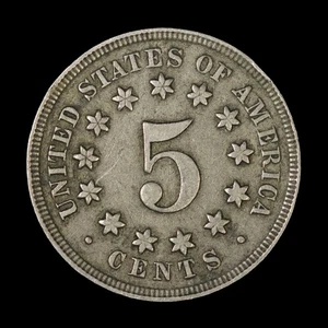 1867 5c Shield Nickel No Rays - Free Shipping USA - Picture 1 of 3