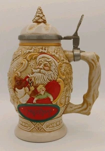 Vintage 1994 Avon Father Christmas Lidded Beer Stein 53132 - Picture 1 of 16