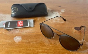 Ray-Ban Rb3647n Round Double Bridge Sunglasses - Black and Grey - Picture 1 of 7