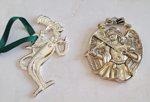 GORHAM VIOLIN/MUSIC SILVER PLATE ANGEL CHRISTMAS ORNAMENT~2.75" & Dr Seuss Lot - Picture 1 of 5