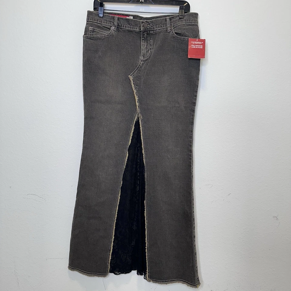 Falda Deadstock Guess Para Mujer 31 Elástica Denim Maxi Encaje Transparente Frontal Abertura Y2K Años 90 Foto 1 de 4