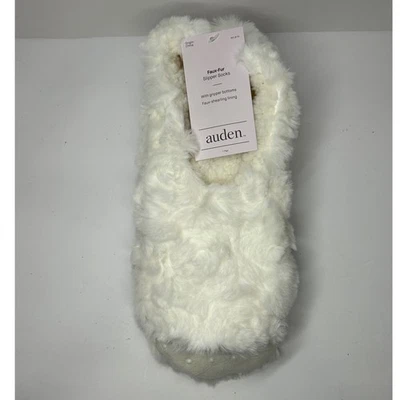 Auden Mujer Piel Sintética Zapatilla Calcetines Marfil M/L 8/10 Pinza Parte Inferior Acogedor Nuevo Foto 1 de 4