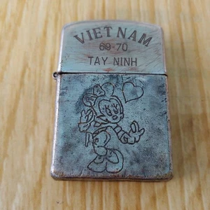 ZIPPO brand Lighter Vietnam Mickey Minnie 69-70 Vintage Antique - Picture 1 of 10