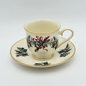 Taza de té y platillo LENOX Winter Greetings 1995 EE. UU. 1995 - Imagen 1 de 5
