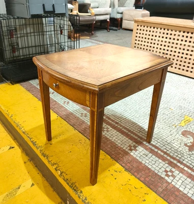 Vintage John Lewis Side Table Antique style Inlaid detail w. drawer oak? 💐 - Image 1 of 4