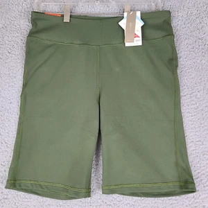 J Crew Bike Short Womens LARGE  Weekend Green Signature Flex Athletic  AJ644 NWT - Picture 1 of 19