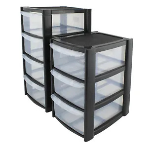 Plastic Storage Drawers Tower Unit Desktop Home Bathroom School Stationary Files - Picture 1 of 3