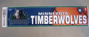PEGATINA PARACHOQUES MINNESOTA TIMBERWOLVES 12" X 3" NUEVA LICENCIA NBA - Imagen 1 de 1