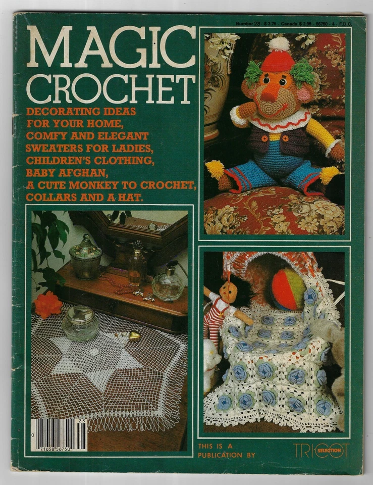 1983 Magic Crochet No.28 Magazine- 27 Crochet Designs/Patterns - Image 1 of 4