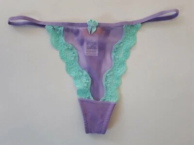Shirley of Hollywood Sizes S M L Sheer Purple Thong Lingerie Knickers