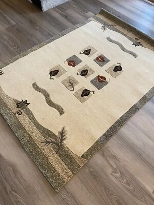 RT181 ALFOMBRA DE LANA TIBETANA HECHA A MANO MODERNA COLOR CÁLIDO 4' X 6' Foto 1 de 4