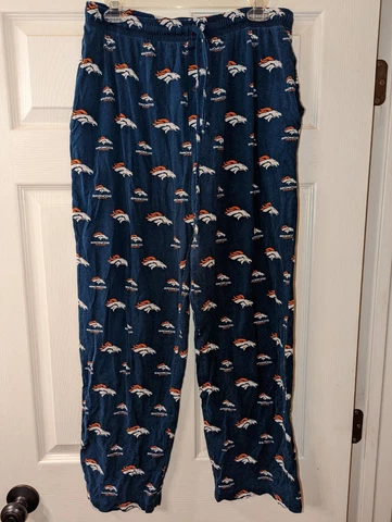 Devner Bronco NFL Flannel PJ Bottoms Navy, size large with pocket Cover