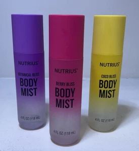 Nutrius Body Mist Trio Set - Glückseligkeit Düfte je 4 Unzen - Neu Versiegelt Coco Bliss - Bild 1 von 4