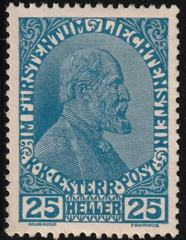 Liechtenstein Stamp 1915 SC# 3a 25h cblt Prince Johann II '; Ordinary Paper Cover