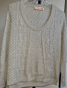 CABLE MELBOURNE DESIGNERS GREY CABLE KNIT 100%MERINO WOOL JUMPER SIZE M RRP $280 - Bild 1 von 12