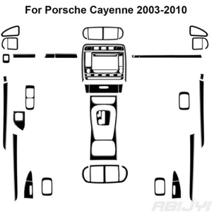 43Pcs Glossy Piano Black Full Interior Kit Cover Trim For Porsche Cayenne - Picture 1 of 20