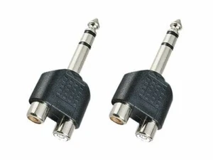 2x Klinke 6,3mm / Cinchbuchse Adapter STEREO Stecker - Picture 1 of 1