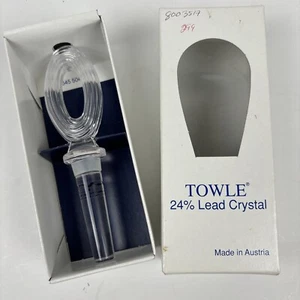 TOWLE 24% Lead Crystal Oval Stopper Wine Liquor Glass Cork Austria - Picture 1 of 7