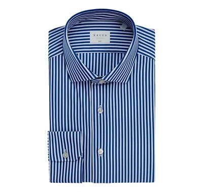 XACUS Camicia Uomo Tessuto Elasticizzato Active Slim Fit 61618007 Righe Blu - Immagine 1 di 4