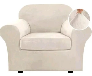 H.VERSAILTEX Rich Velvet Stretch 2 Piece Chair Cover Chair Slipcover Sofa Cover - Picture 1 of 6