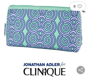 New Johnathan Adler x Clinique lavender/green graphic cosmetic make up bag - Picture 1 of 6