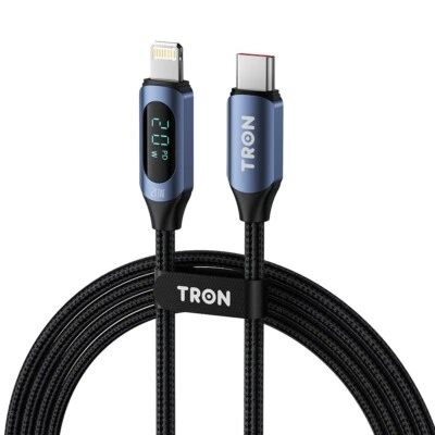 TRON USB C-L Digital Display Braided Charging Cable 3A | 5FT - Image 1 of 4