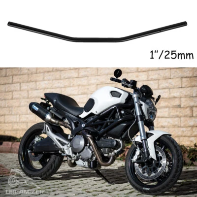For Ducati Monster 696 2008-2014 Motorcycle 1" 25mm Drag Bars Handlebars Black - Image 1 of 4