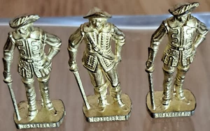 Ü Eier Metall Figuren - Französische Musketiere um 1670 /80er Messing/ 3 Figuren - Bild 1 von 6