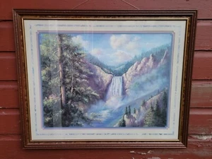 Deep Forest Water Fall..oil Painting 🖼  By Artist  Linda Wacostos..medium... - Picture 1 of 11
