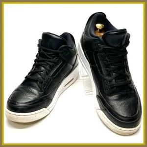 NIKE Air Jordan 3 Retro Black Tumbled Leather 136064-020 US 9.5 JP 27.5cm - Picture 1 of 10