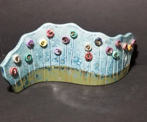 Handmade Ceramic Floral Garden Sculpture. - Picture 1 of 9