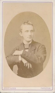 CDV Antique Photo Carte de Visite Fair Hair Young Man Carlisle England Scott Son - Picture 1 of 5