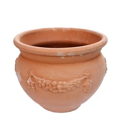 BETTINI DERUTA Vaso in terracotta decorato Fioriera per piante giardino esterno interno