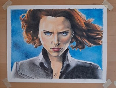 Dibujo a lápiz original de 11x14 pulgadas de Black Widow/Scarlett Johansson Foto 1 de 3