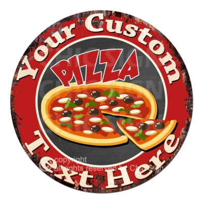 CP-0171 Custom Any Name's Red Pizza Personalized Metal Sign Decor Gift Idea - Image 1 of 2