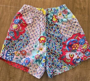 Vintage Generra Youth Multicolor Patchwork Pattern Cotton Shorts Size 14 Free Sh - Picture 1 of 10