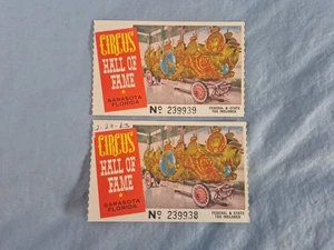 Lot of 2 Vtg 1963 CIRCUS HALL OF FAME Sarasota Florida Ticket Stubs - Picture 1 of 6